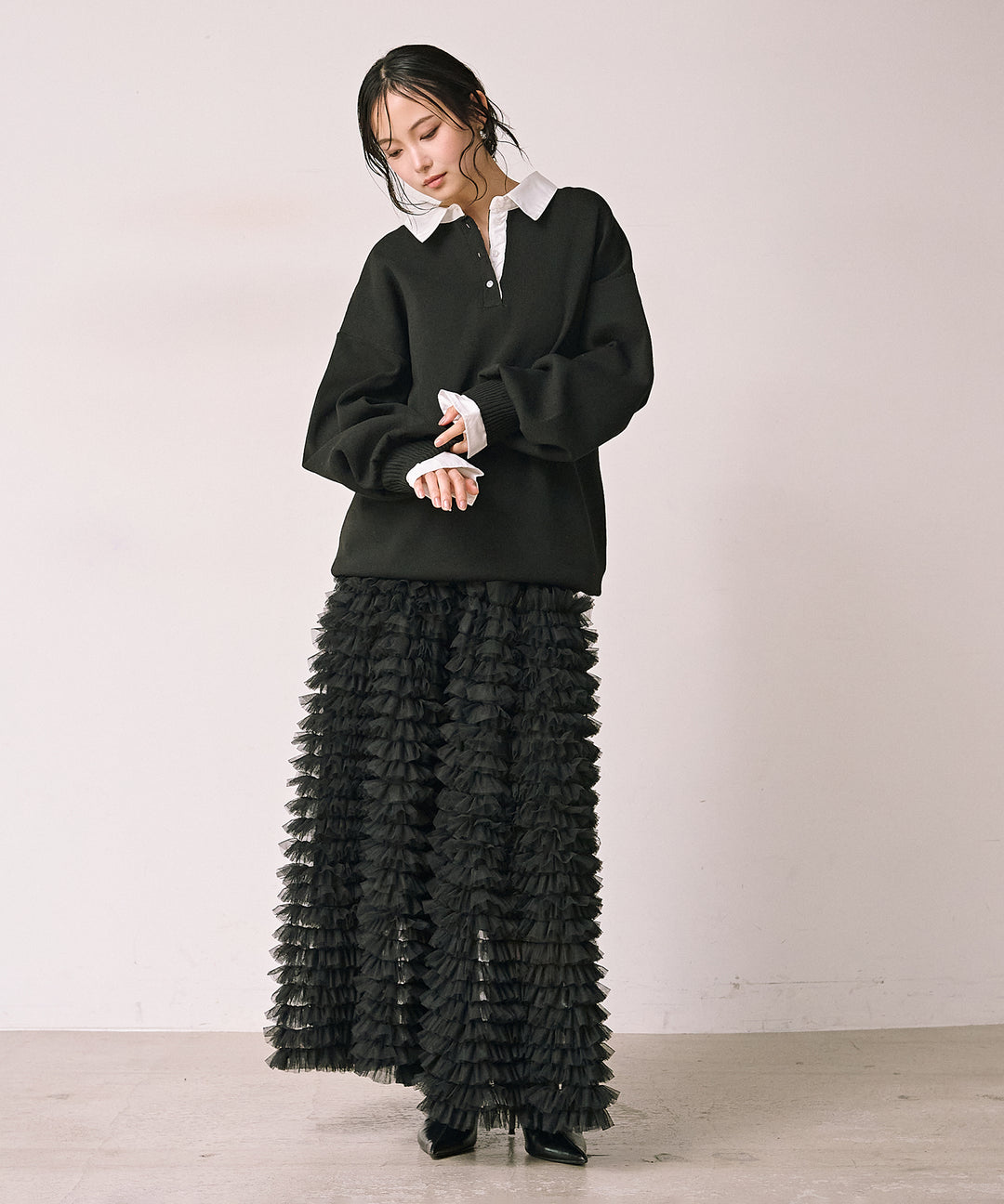 (eliuu)Verbena Pin Tulle Skirt