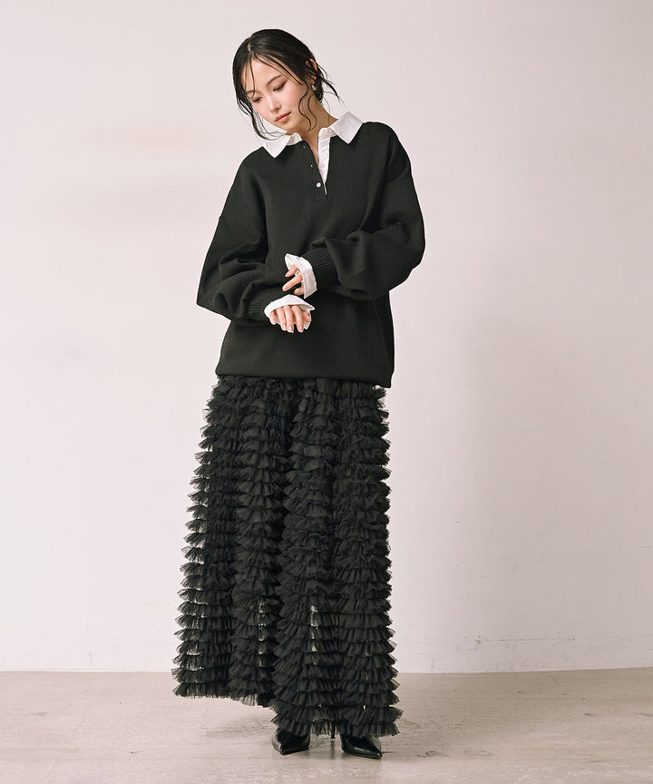 (eliuu)Verbena Pin Tulle Skirt
