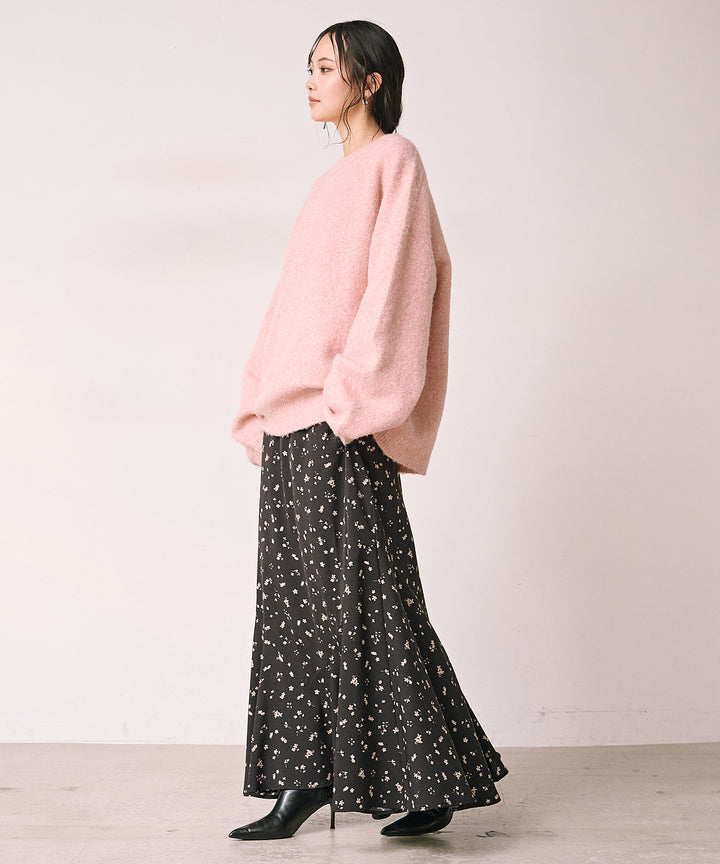 (eliuu)Floral Semi Flare Skirt