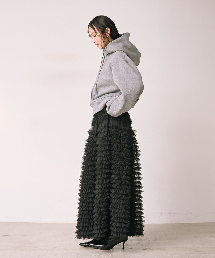 [SET]Brush Fleece Hoodie+Verbena Pin Tulle Skirt(2set)
