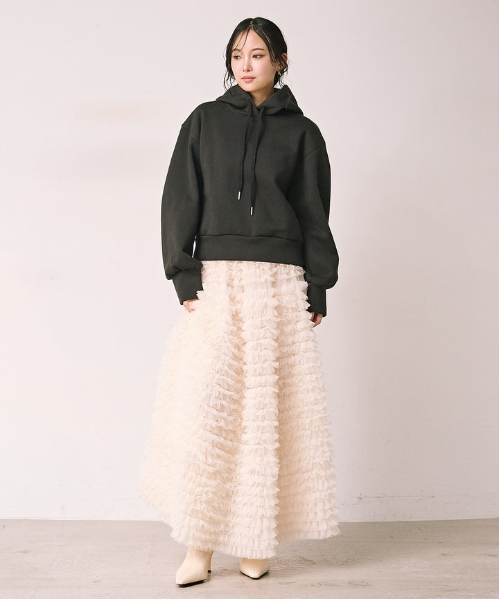 [SET]Brush Fleece Hoodie+Verbena Pin Tulle Skirt(2set)