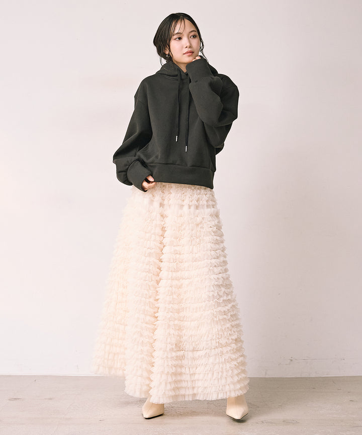 [SET]Brush Fleece Hoodie+Verbena Pin Tulle Skirt(2set)