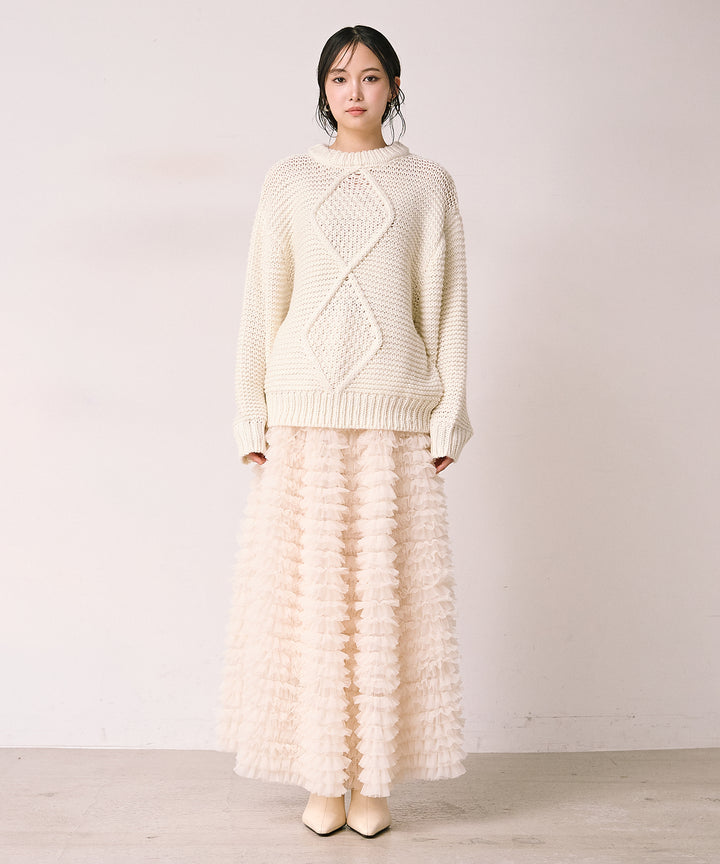 (eliuu)Argyle Plump Knit PO