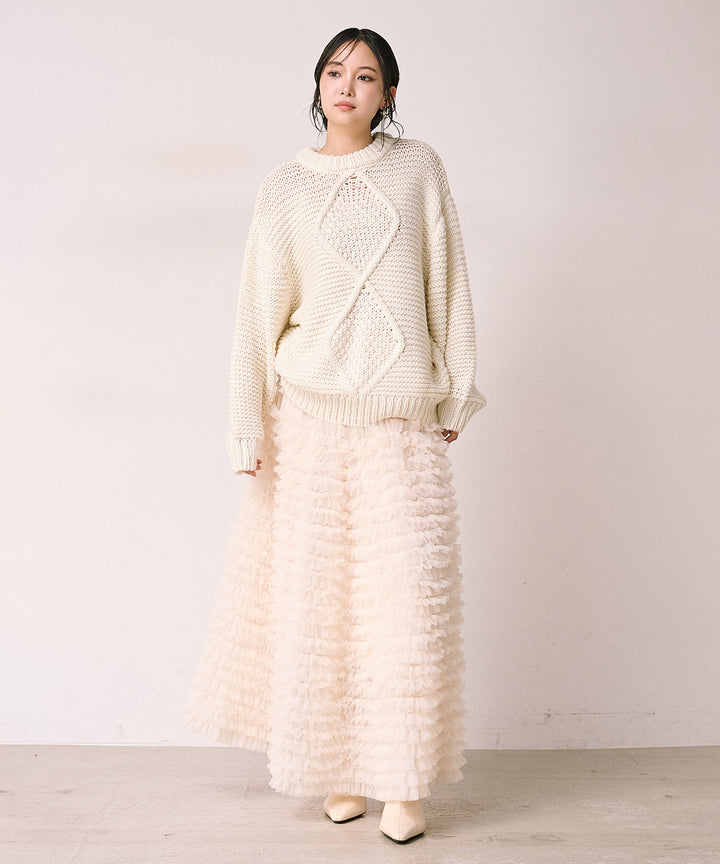 (eliuu)Argyle Plump Knit PO