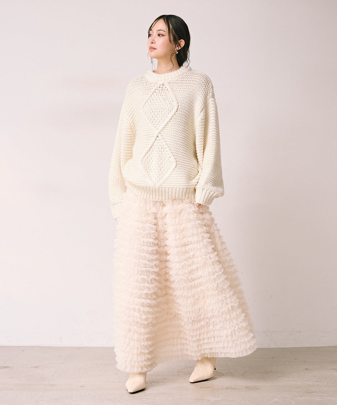 (eliuu)Verbena Pin Tulle Skirt