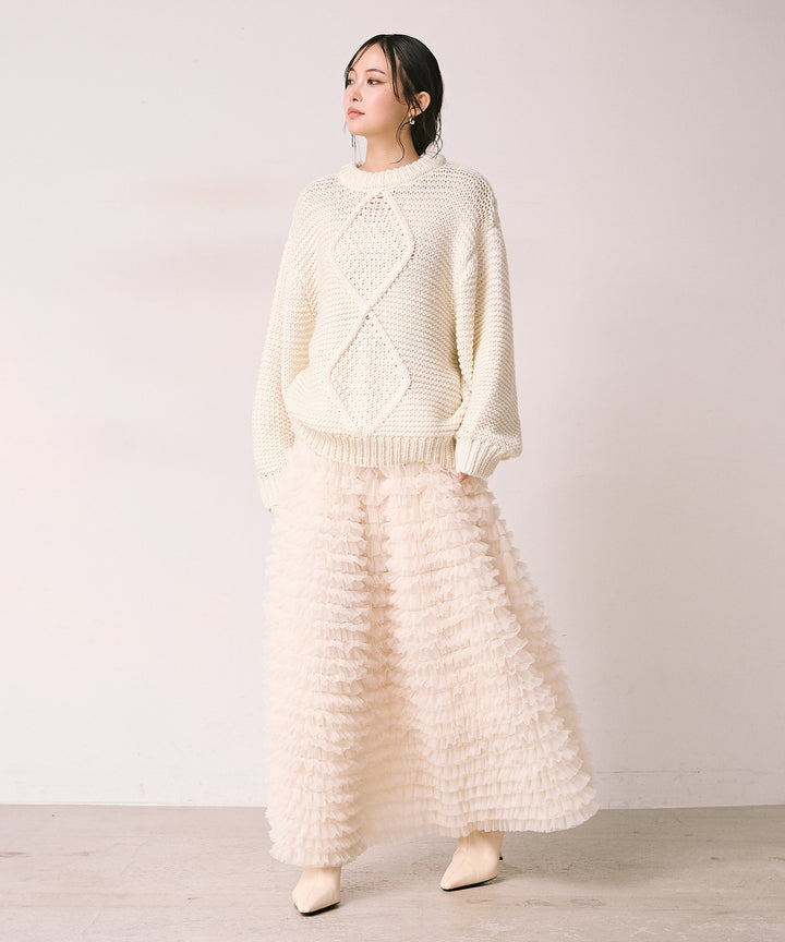 (eliuu)Verbena Pin Tulle Skirt