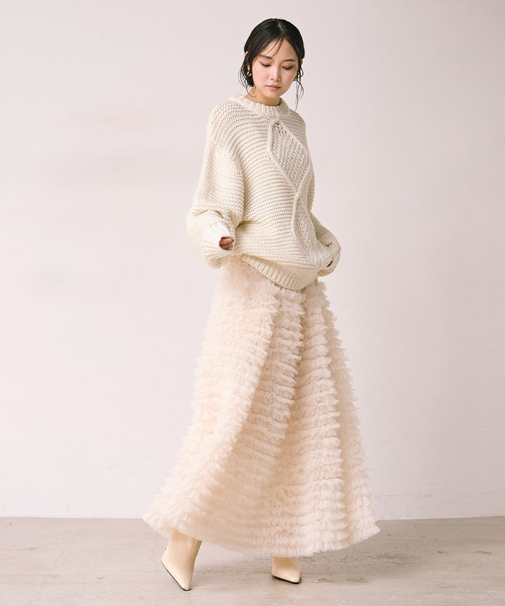 (eliuu)Verbena Pin Tulle Skirt