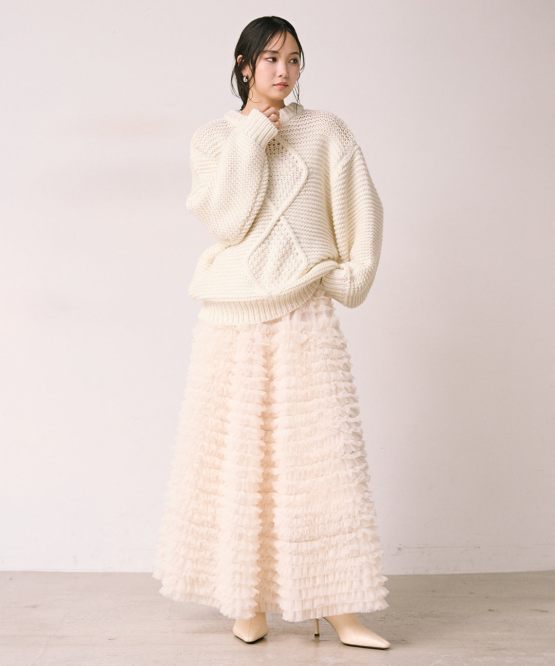 (eliuu)Verbena Pin Tulle Skirt