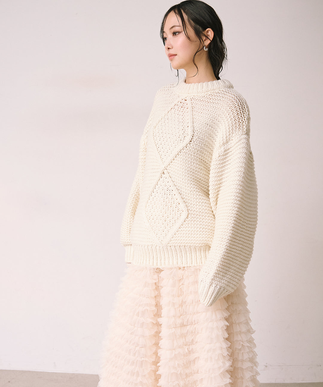 (eliuu)Argyle Plump Knit PO