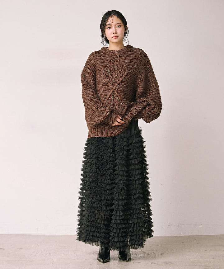 (eliuu)Argyle Plump Knit PO