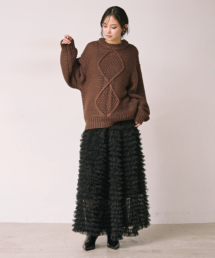 (eliuu)Argyle Plump Knit PO
