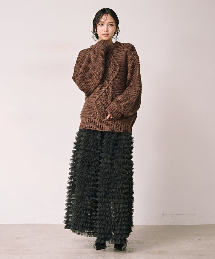 (eliuu)Argyle Plump Knit PO