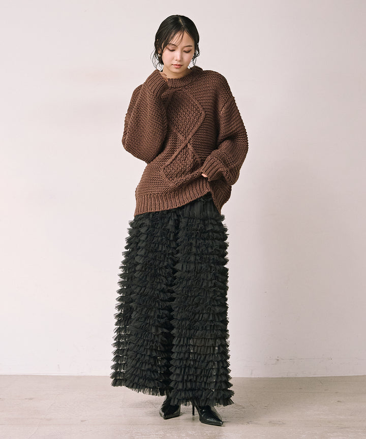 (eliuu)Verbena Pin Tulle Skirt