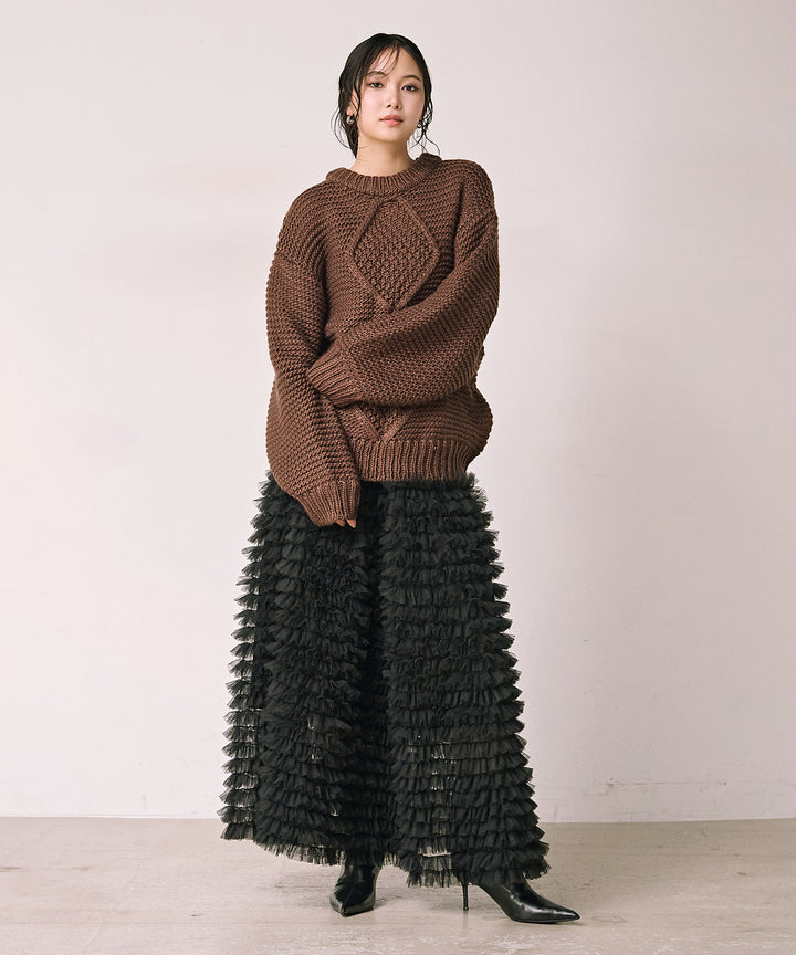 (eliuu)Argyle Plump Knit PO