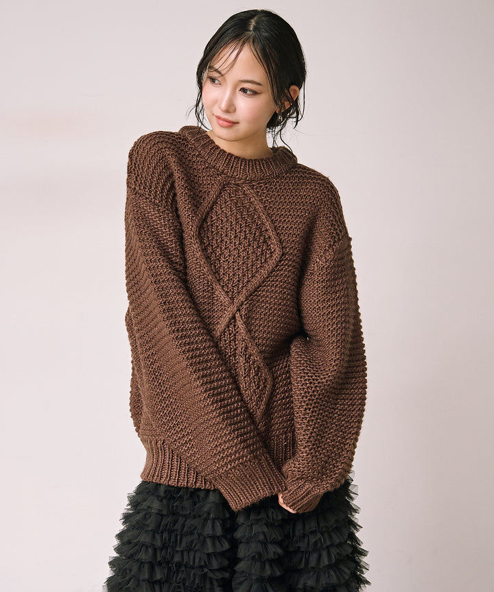 (eliuu)Argyle Plump Knit PO