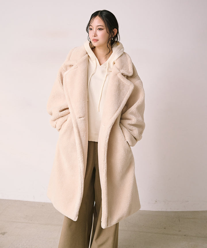 (eliuu)Puffy  Boa Coat