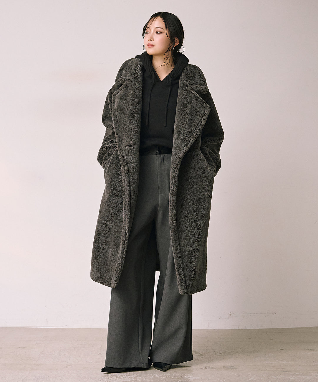 (eliuu)Puffy  Boa Coat