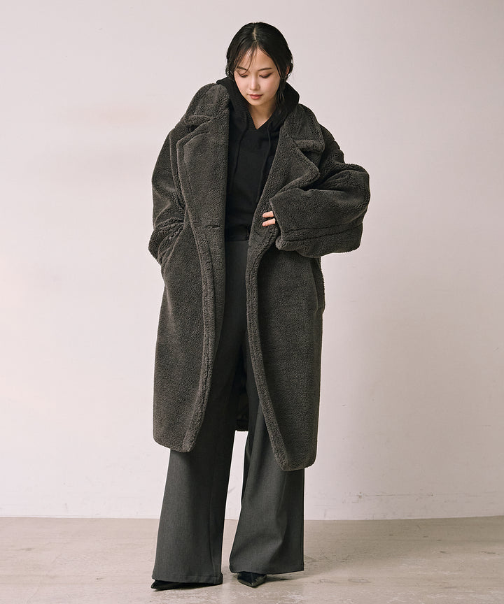 (eliuu)Puffy  Boa Coat