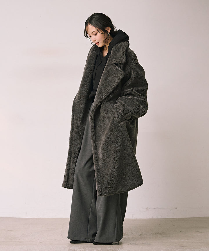 (eliuu)Puffy  Boa Coat