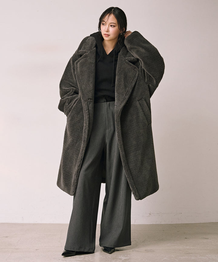 (eliuu)Puffy  Boa Coat