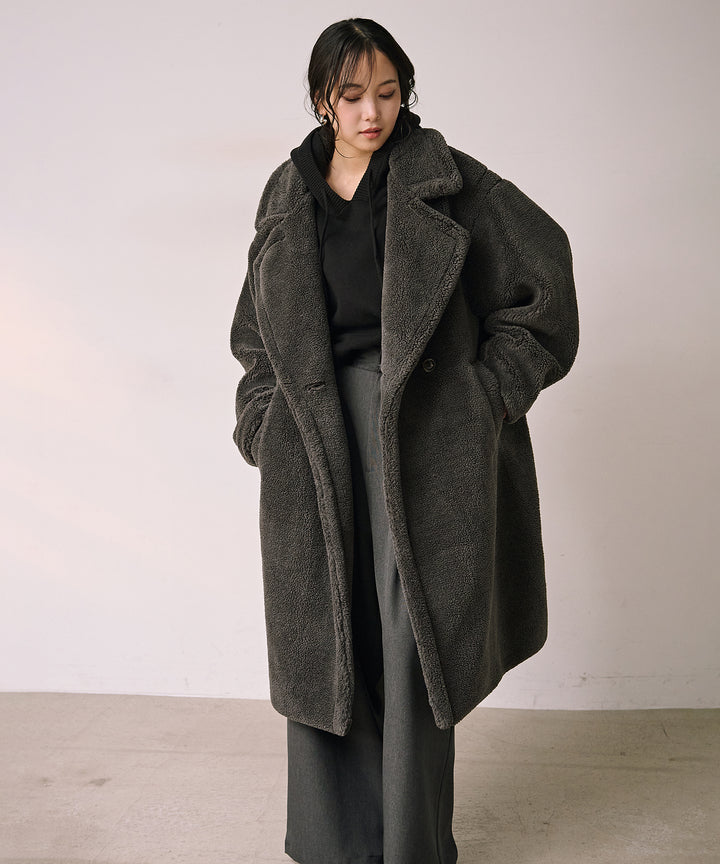 (eliuu)Puffy  Boa Coat