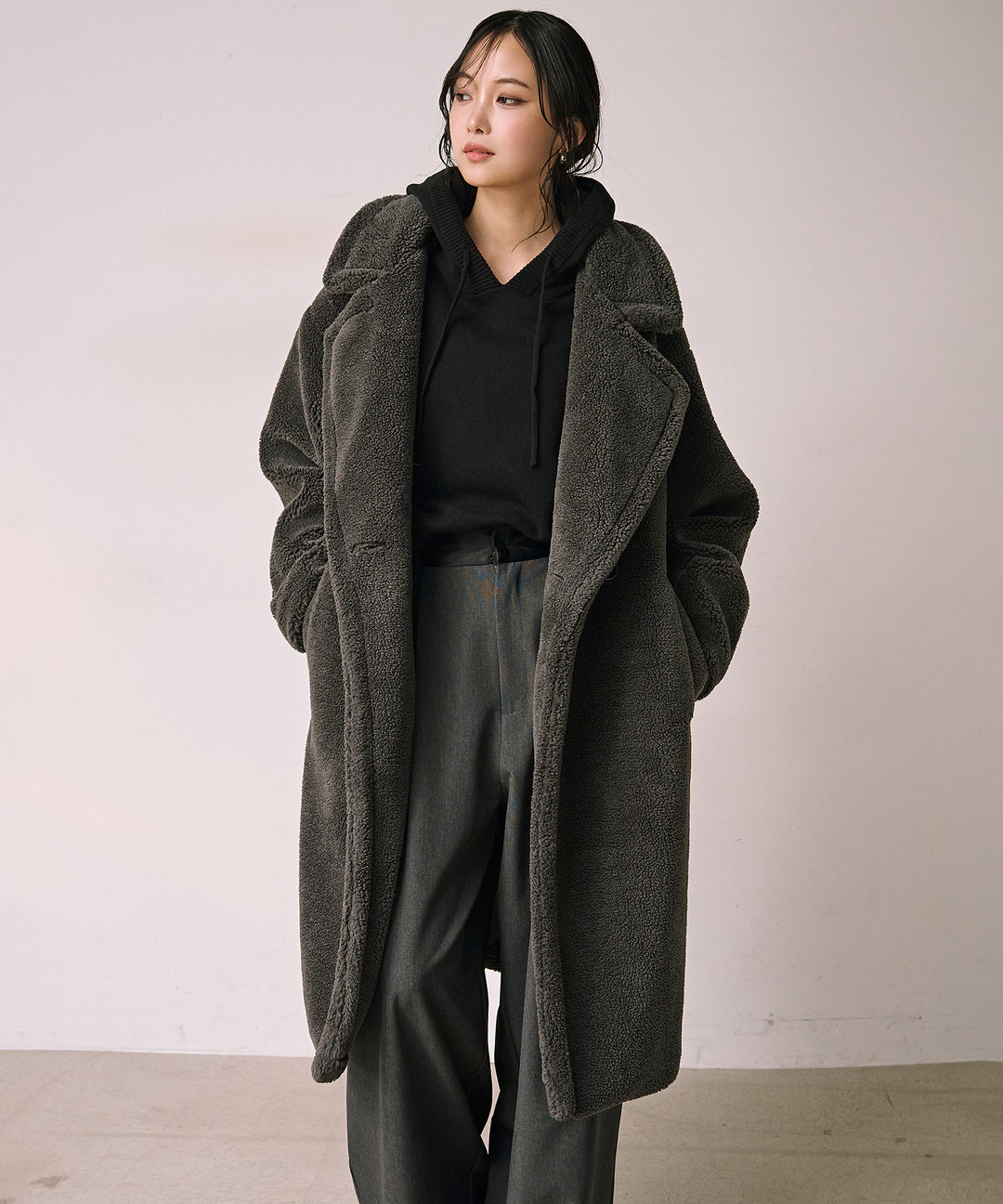 (eliuu)Puffy  Boa Coat