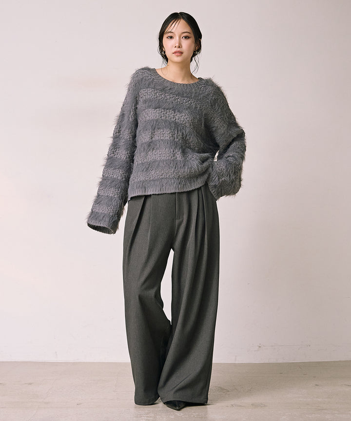 (eliuu)Bulky Feather Line P/O Knit