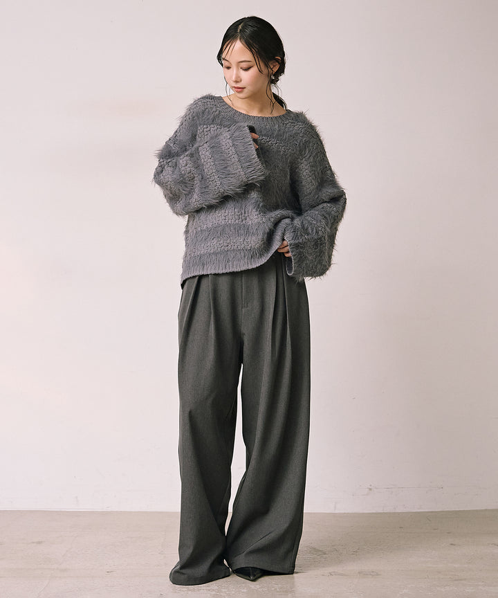 (eliuu)Bulky Feather Line P/O Knit