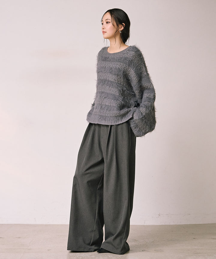 (eliuu)Bulky Feather Line P/O Knit