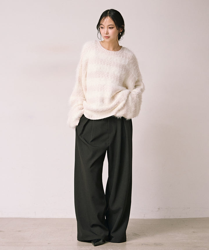 (eliuu)Bulky Feather Line P/O Knit