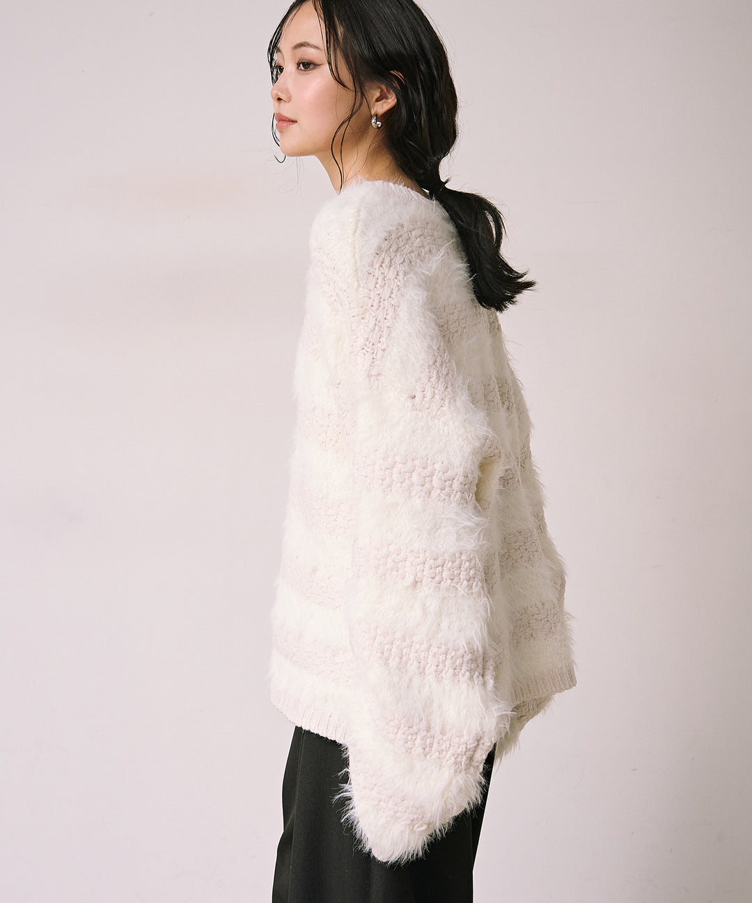 (eliuu)Bulky Feather Line P/O Knit