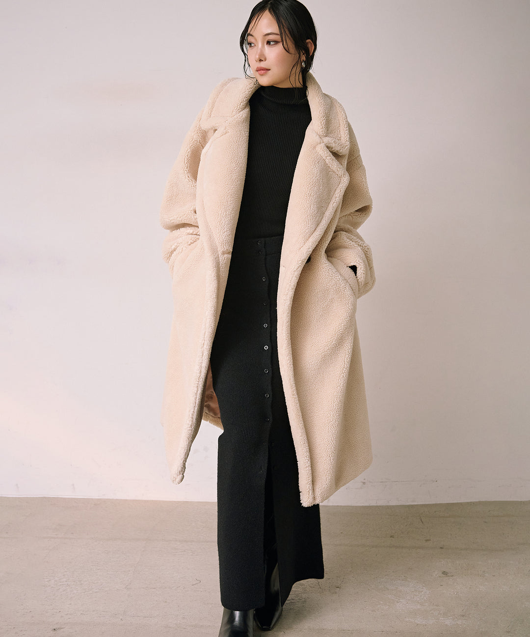 (eliuu)Puffy  Boa Coat