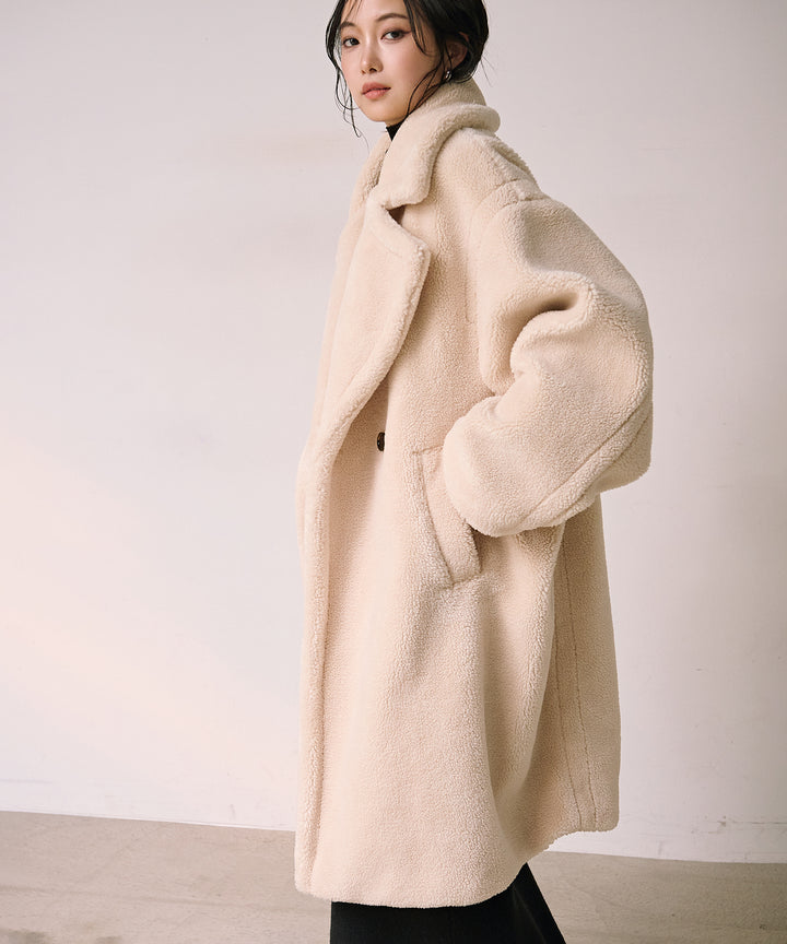 (eliuu)Puffy  Boa Coat