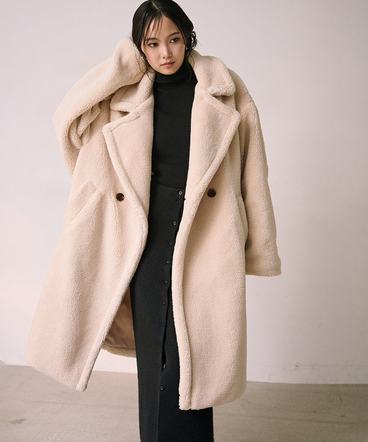 (eliuu)Puffy  Boa Coat