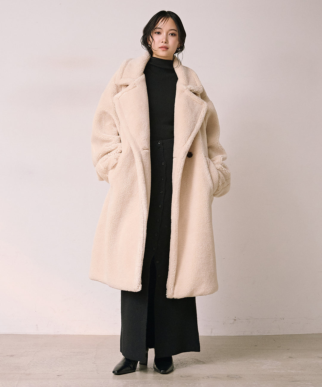 (eliuu)Puffy  Boa Coat