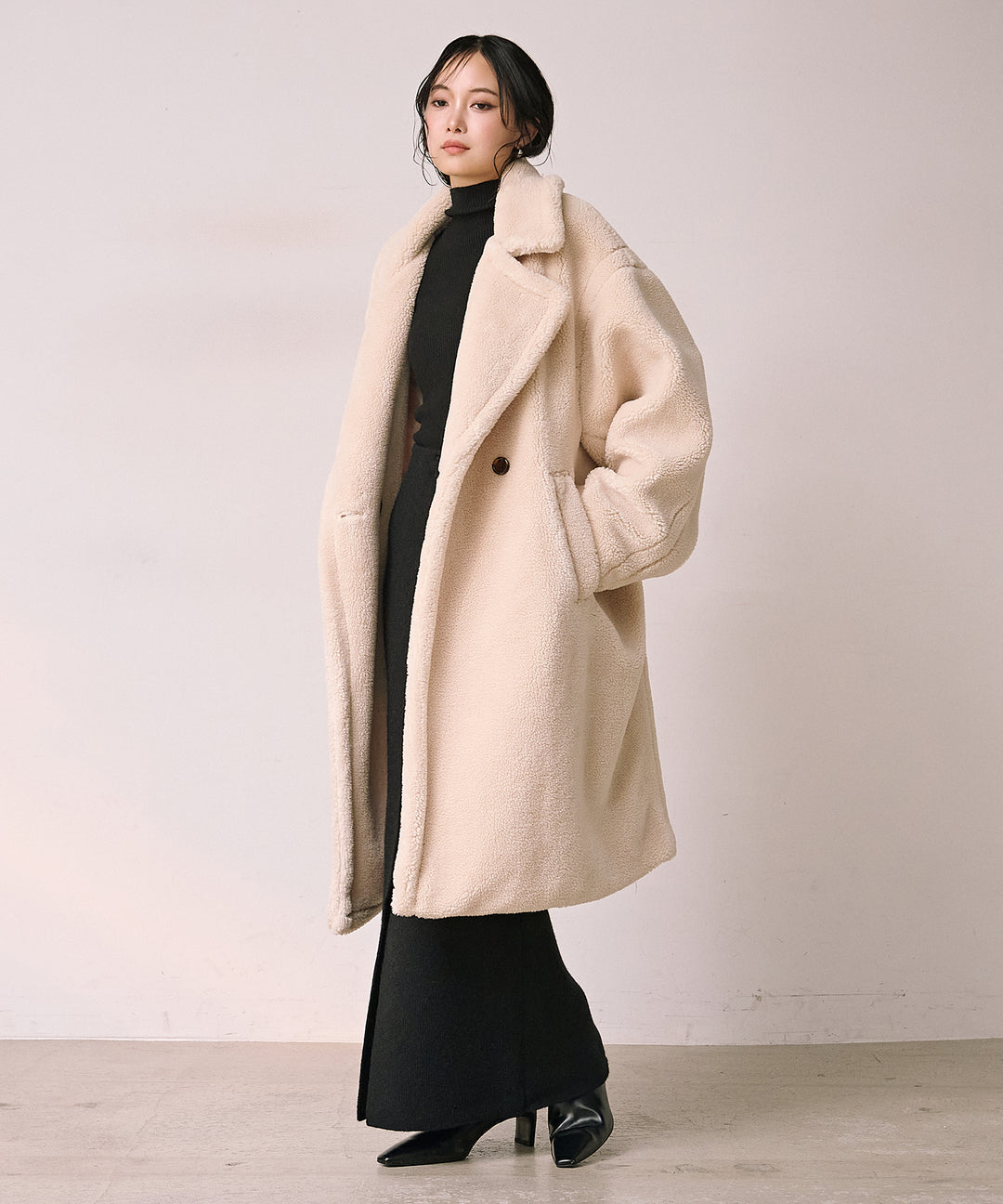 (eliuu)Puffy  Boa Coat