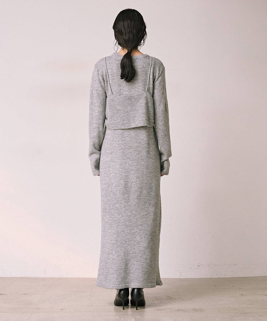 (eliuu)Bustier Mix Knit Onepiece