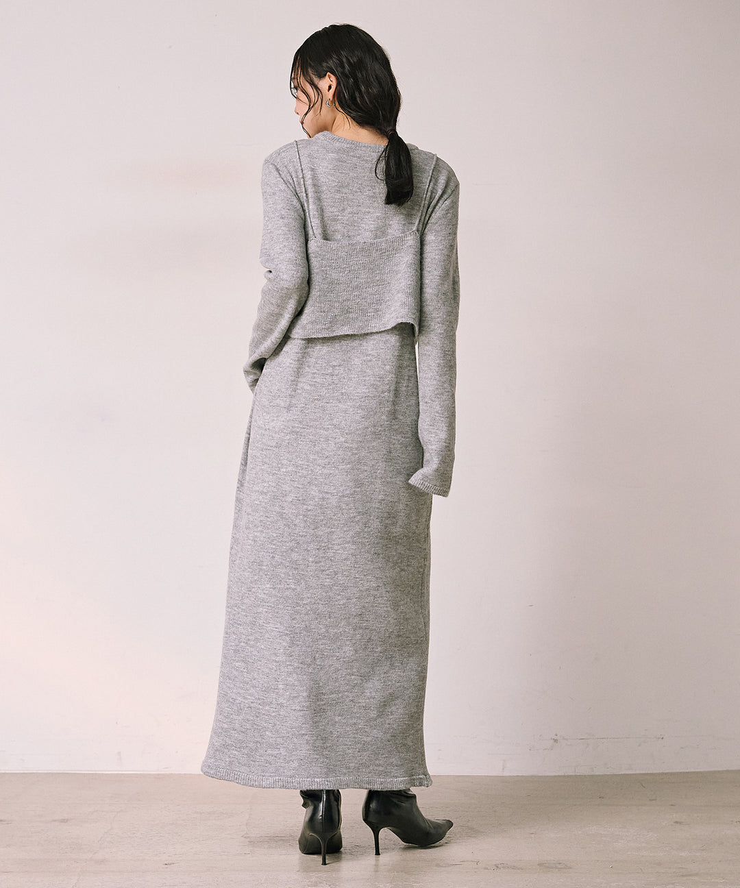 (eliuu)Bustier Mix Knit Onepiece