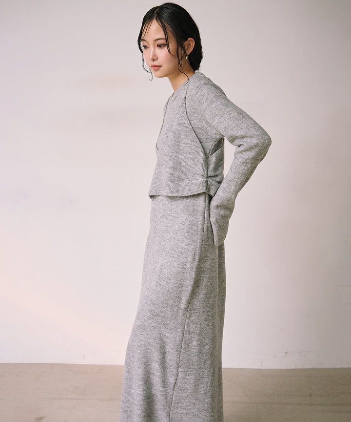 (eliuu)Bustier Mix Knit Onepiece