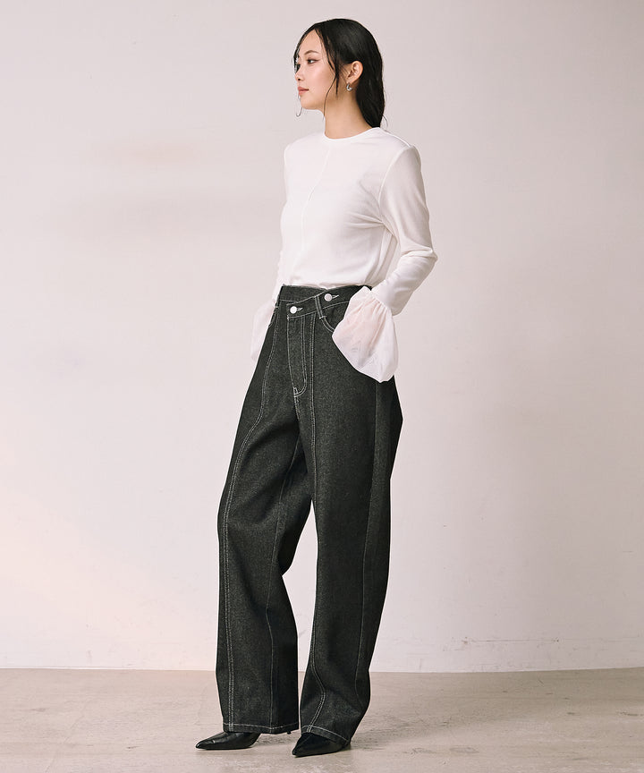 (eliuu)Slide Wash Denim