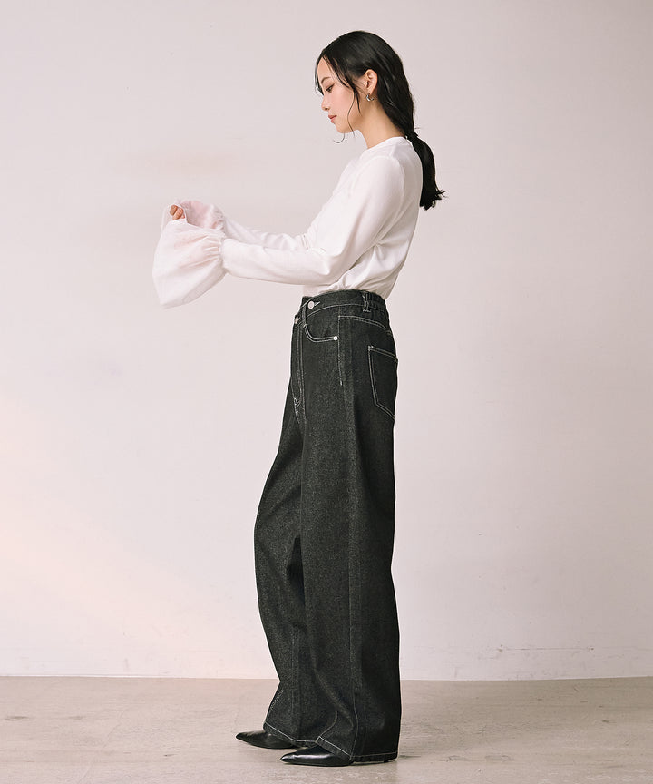 (eliuu)Slide Wash Denim