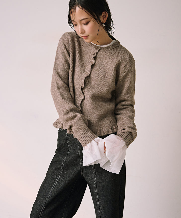 [SET]Combination Bell Top+Slide Wash Denim