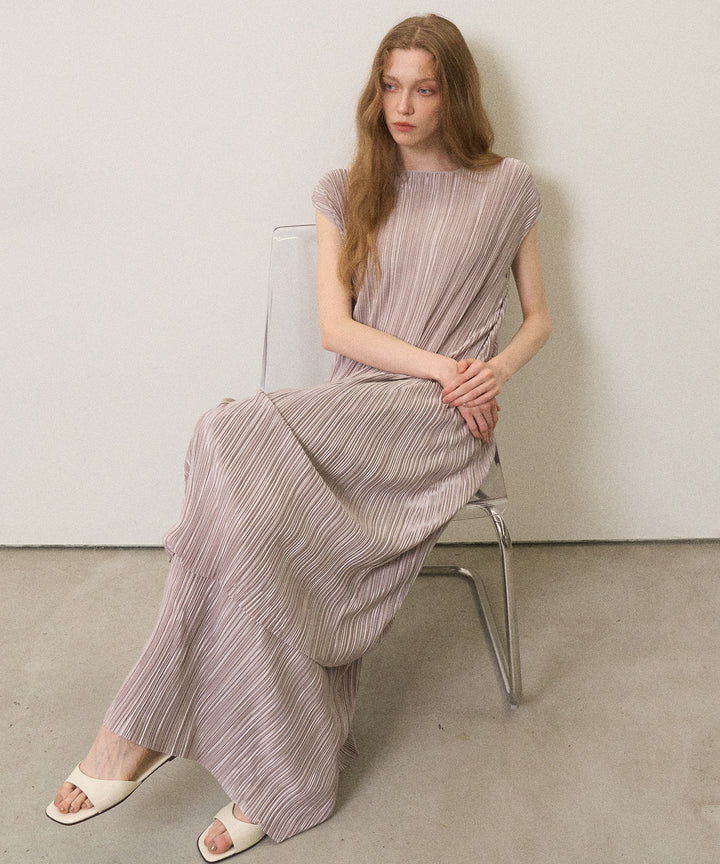 River Pleat Wide Dress