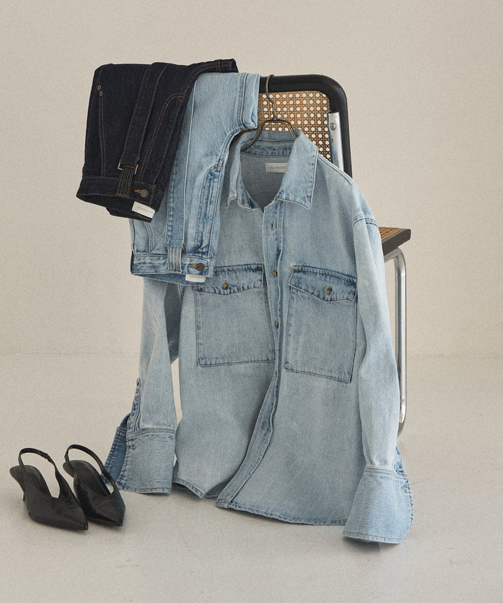 ICE Bleach Denim Shirt Jacket