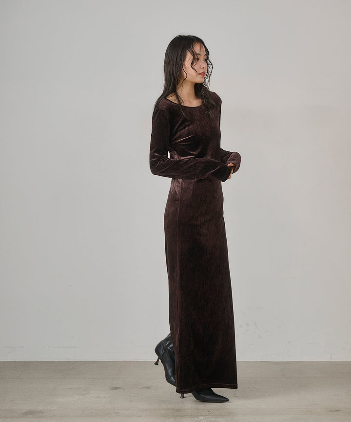 (eliuu)Velor Round Onepiece