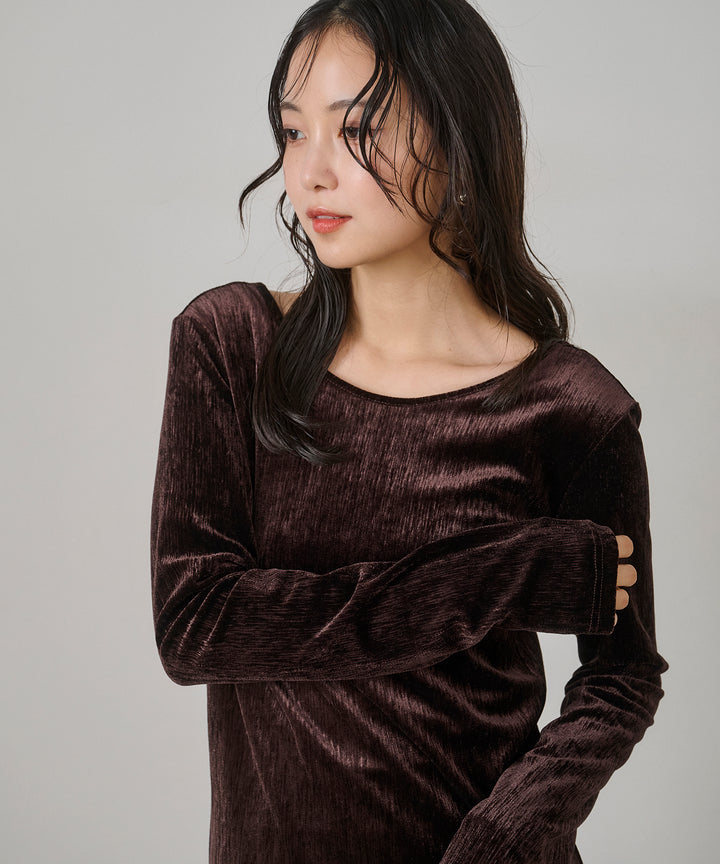 (eliuu)Velor Round Onepiece