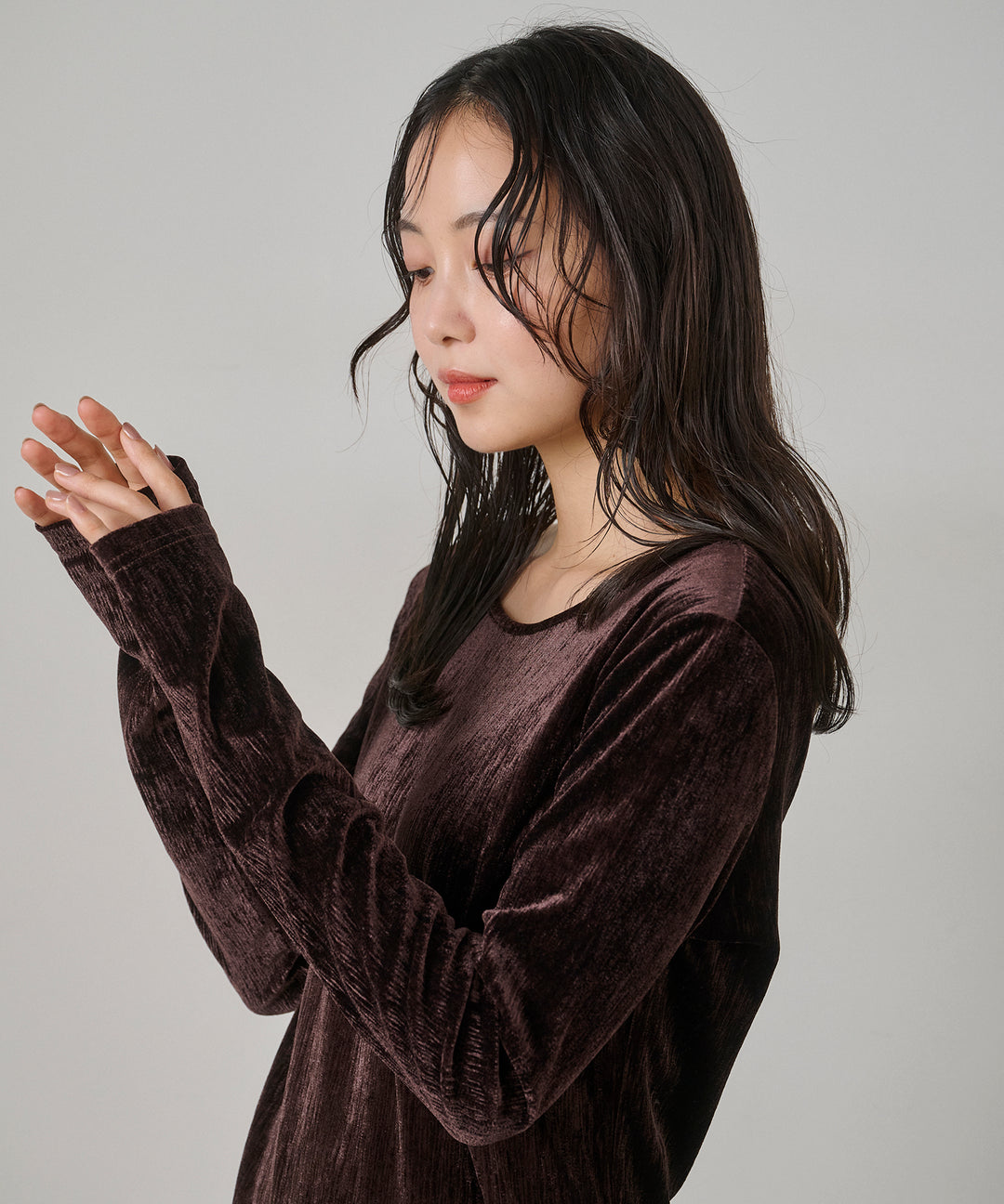 (eliuu)Velor Round Onepiece