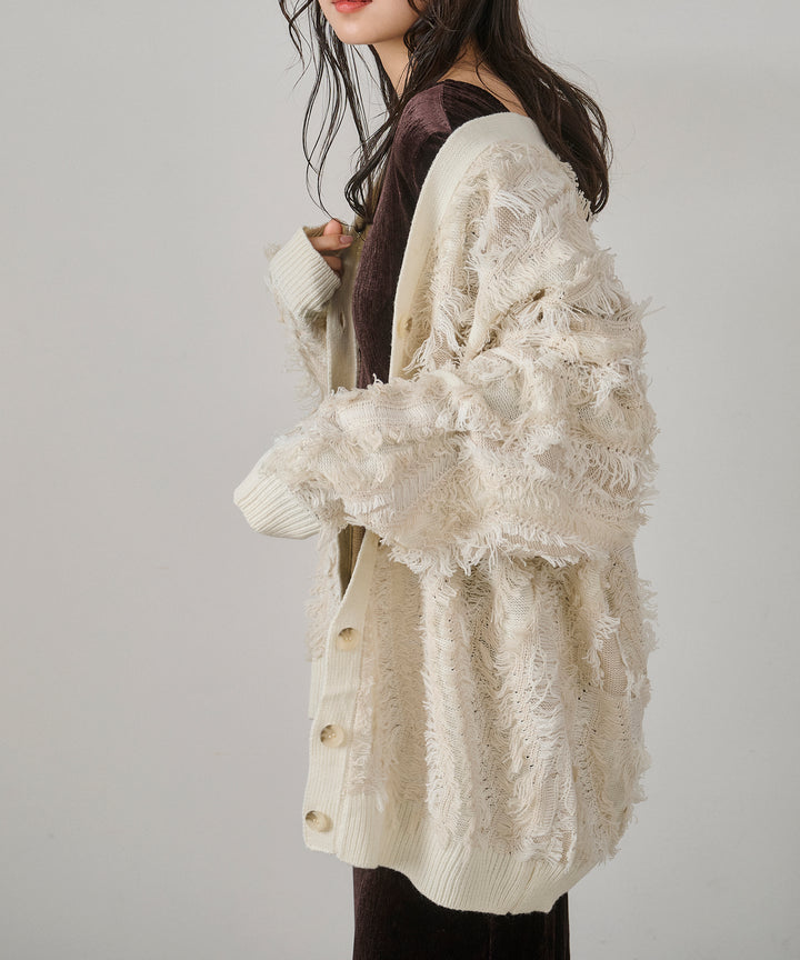 [SET]Velor Round Onepiece+Pattern Fringe Knit CD