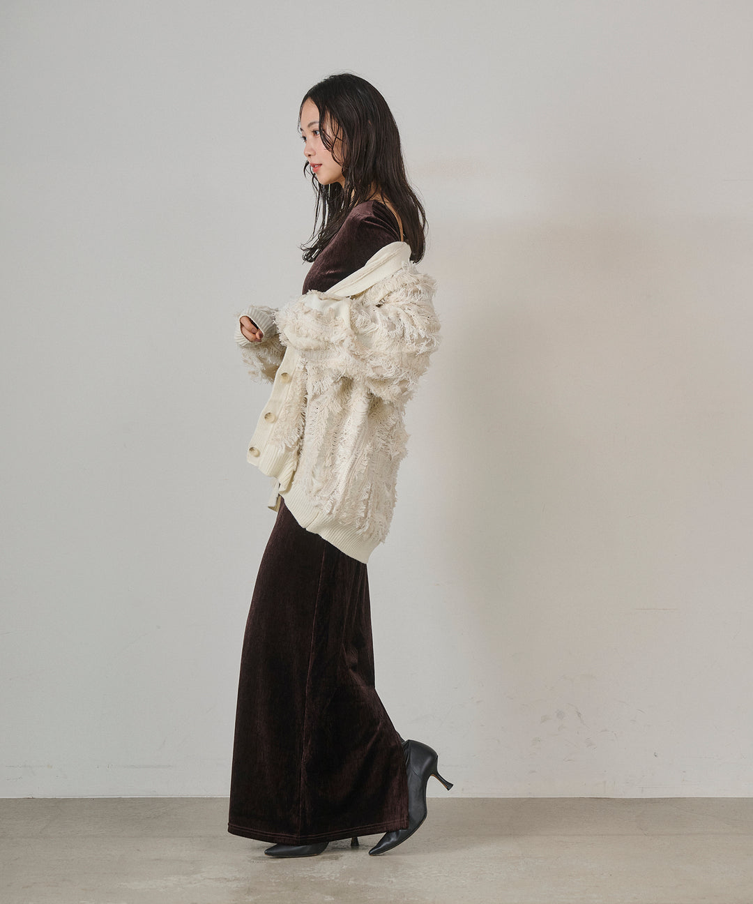 (eliuu)Velor Round Onepiece