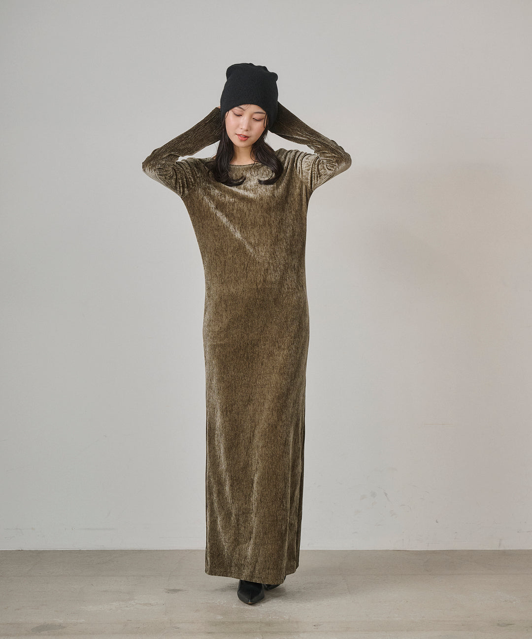 (eliuu)Velor Round Onepiece